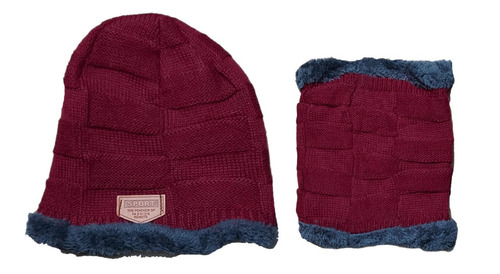 Conjunto Gorro Y Cuello De Lana Con Chiporro Invierno Niño