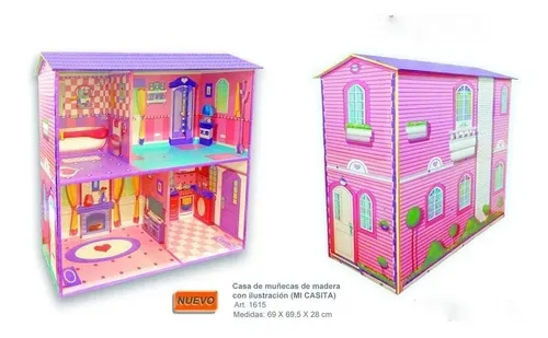 Casita de muñecas mdf hot sale
