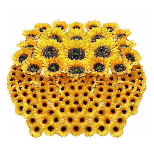 Ukeler 122 Cabezas De Girasol Artificiales De 5.1 Pulgadas,