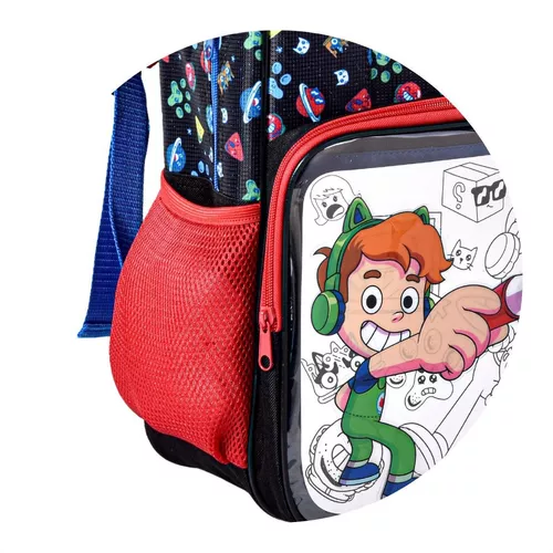 Mochila Escolar Infantil Oficial r Gato Galáctico