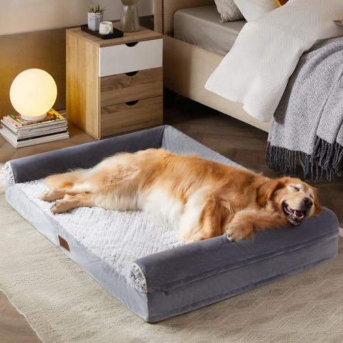 Cama Ortopédica Con Funda Impermeable Para Perros Grandes Y