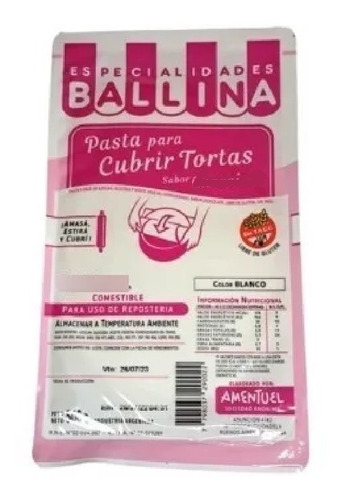 Pasta Cubrir Tortas  Rosa 500 Grs Ballina Formula H