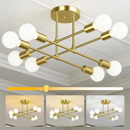 Lustre Pendente 8 Lâmpadas Led Para Sala, Quarto E Cozinha