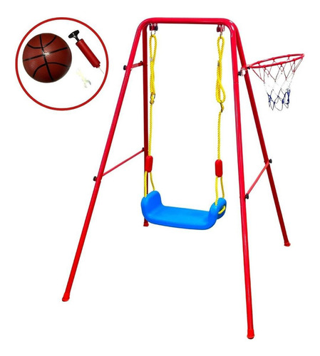 Balanço Playground Infantil Com Cesta Basquete Bw252