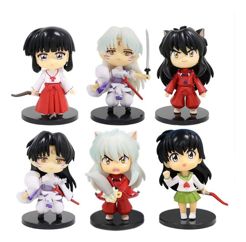 Set 6 Figuras De Inuyasha 10 Cm Sesshoumaru Kikyo Kawaii