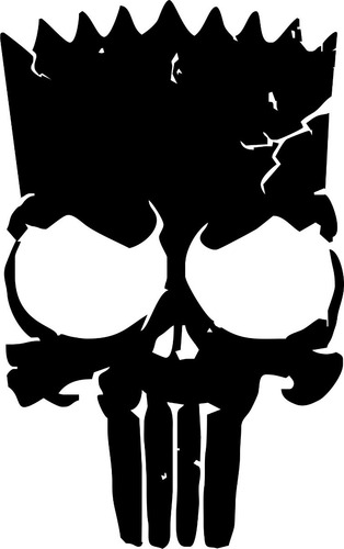 Imagen 1 de 1 de Calavera Calcomanía Punisher 08 - 28 X 18 Cm. Graficastuning