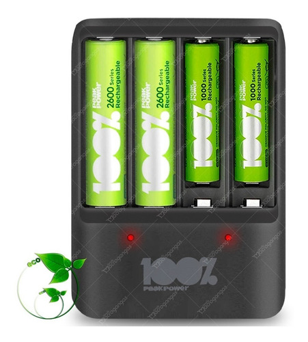 Cargador Peakpower Mixto Pila Aa 2300mah/aaa 800mah Original