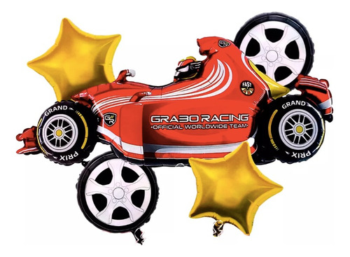 Set De Globos Metalizados Carro Carreras Formula 1 Niño