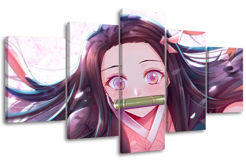 5 Cuadros Decorativos Nezuko Kimetsu No Yaiba Anime 100x56cm