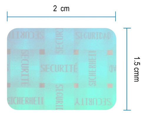 100 Hologramas Seguridad,crossword,transparente 2.0x 1.5 Cm