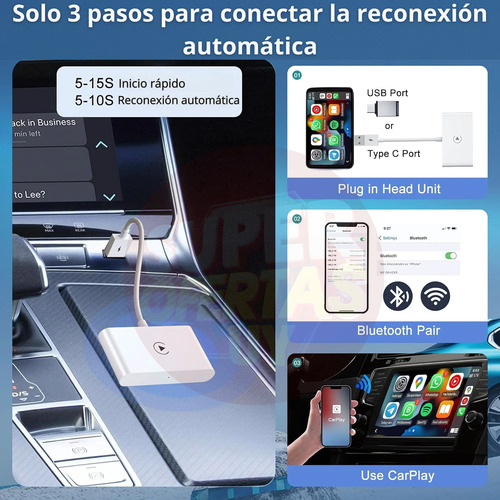 Adaptador Carplay Inalámbrico Para iPhone Wifi Para Coche