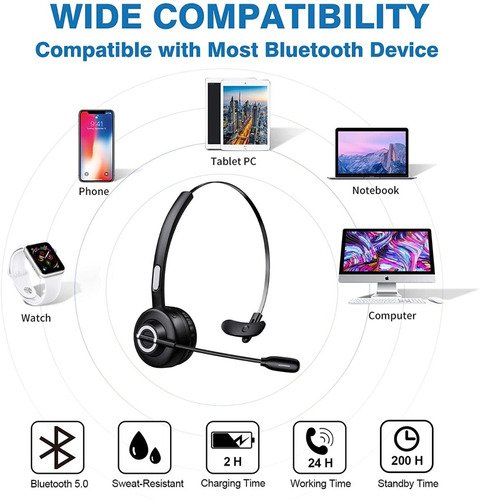 Auricular Bluetooth 5.0 Audifonos Inalámbricos Zoom Conferen