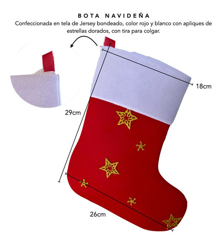 Imagen 3 de 10 de Bota Navideña Para Colgar Decoración Adornos Botas Navidad