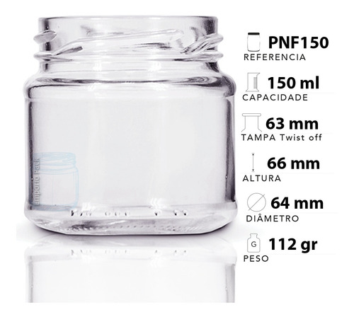 Imagem 3 de 6 de 12 Potes De Vidro Mini Belém 150ml Com Tampa E Lacre