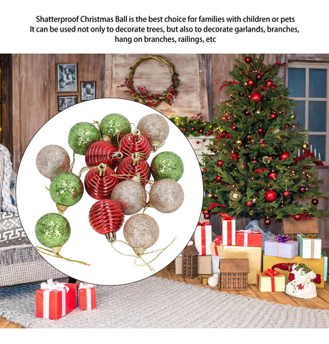 Srliya 30pcs Bolas De Árbol De Navidad Adornos Rojo Verde Do