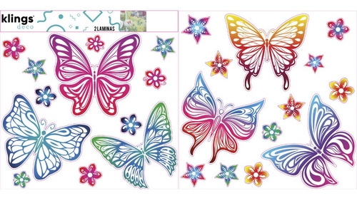 Imagen 2 de 5 de Vinilos Decorativos Mariposas De Colores Efecto Vitro