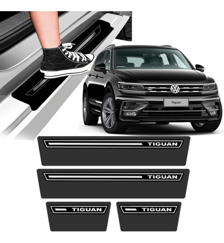 Adesivo Vw Tiguan 2018 A 2020 Protetor De Porta Soleira