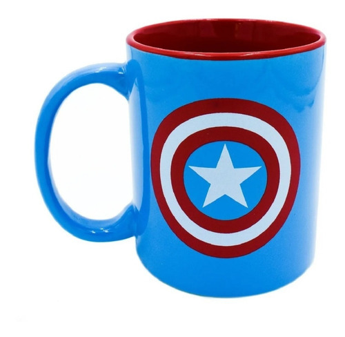 Taza Café Marvel Capitán America Cerámica 320ml Escudo Capit