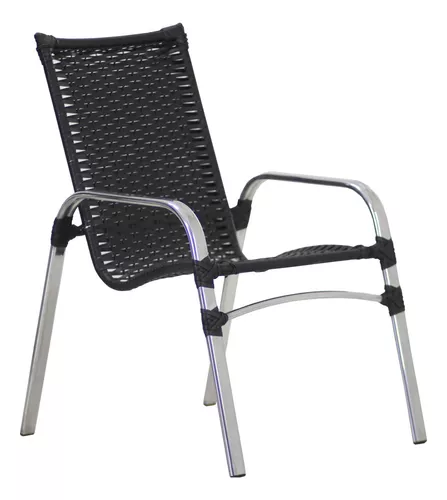 Jogo cadeira em aluminio trama moveis