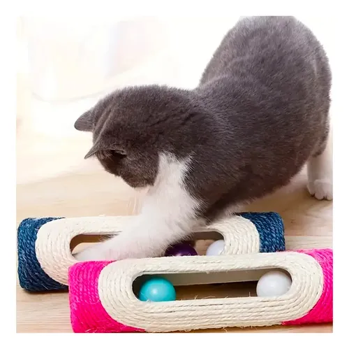Juguete Rascador Con Tres Pelotas Gatos Cilindro