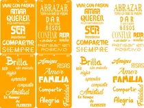 Comprar Stencil Palabras Y Frases 4 Plantillas De 20x30 Decostencils