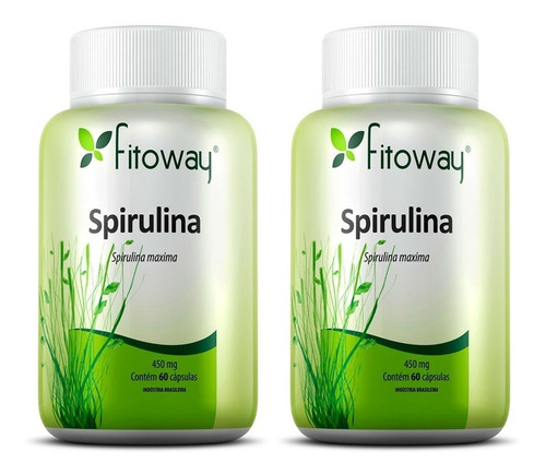 Spirulina 450mg 2x 60 Cápsulas - Fitoway 