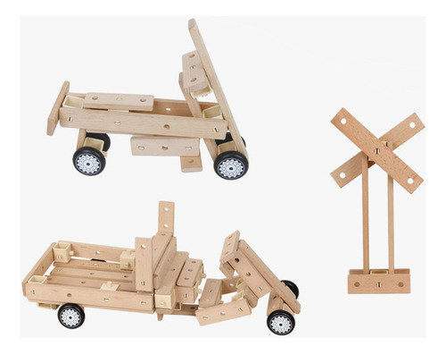 Conjunto De Bloques De Construcción De Madera, Tableros De