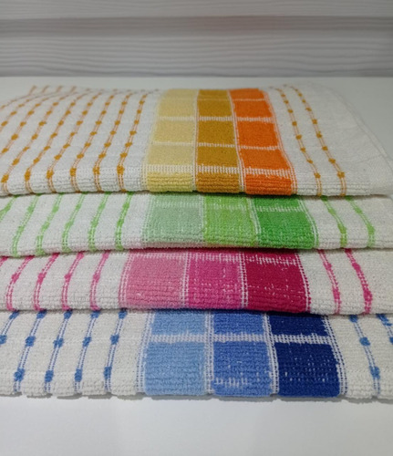 Imagen 3 de 4 de Repasadores X 3 U - Cuadritos - 40*60 Cm - 80% ALG 20% Pol