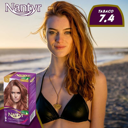 Kit Para Tintura De Cabello Marca Nantyr 7.4 Color Tabaco