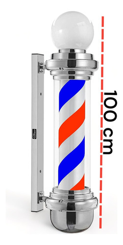 Poste Barbero, Peluqueria, Barberia Luz Giratorio 100 Cm