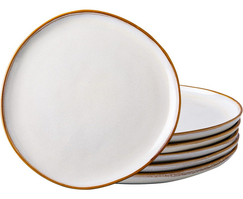 Juego De 6 Platos Llanos De Cerámica, Platos De Gres E...
