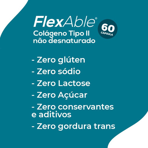 Colágeno Tipo 2  Flex Able 60 Cáps - Global Suplementos Sabor Natural