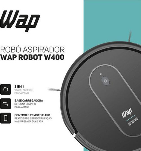 Aspirador De Pó Robô Mars Wap | Controle Wi-fi | Preto/verde