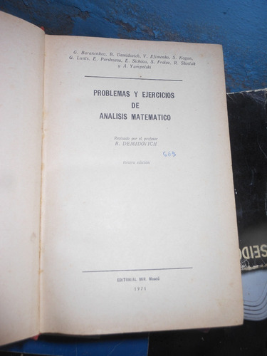 *problemas Y Ejercicios De Analisis Matematico -b.demidovich
