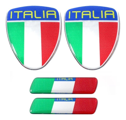 Kit Adesivo Emblema Resinado Coluna Porta Italia 4pçs