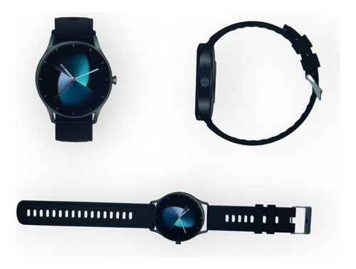 Smartwatch Zw02 Redondo Preto Prova D'agua Para Ios Android Desenho Da Pulseira 2 Pulseiras Silicone