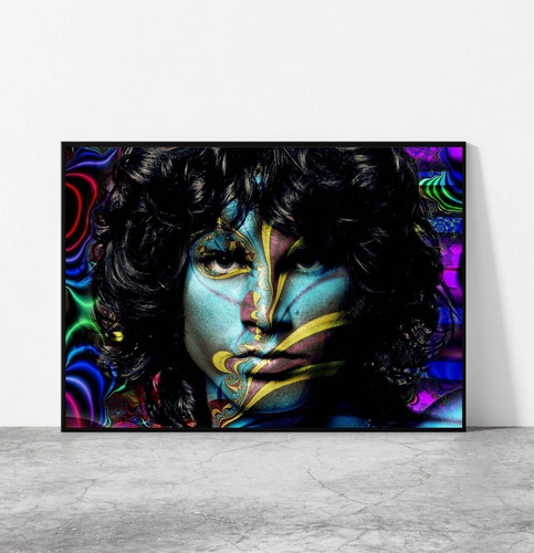 Cuadro 33x48cm Ilustracion Jim Morrison Doors Marco Negro