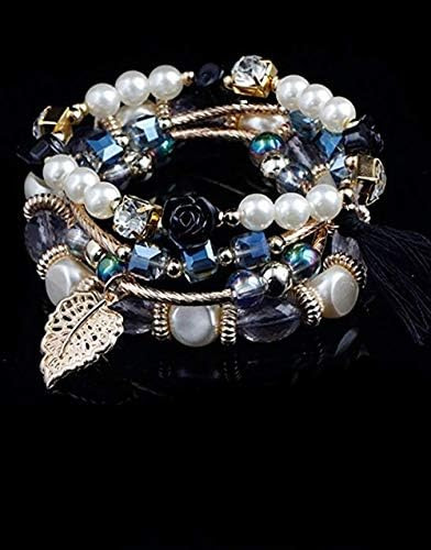 Yunanwa Paquete De 5 Pulseras De Cuentas Bohemias Multicapa
