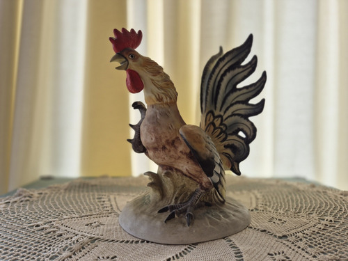 Figura De Porcelana Vintage  Gallo De Pelea  Lefton