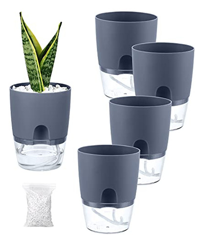 Self Watering Pots For Indoor Plants, Outdoor, 5 Pack 4...