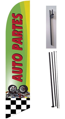 Bandera Publicitaria 4.2mts Auto Partes # 49 Kit Estaca