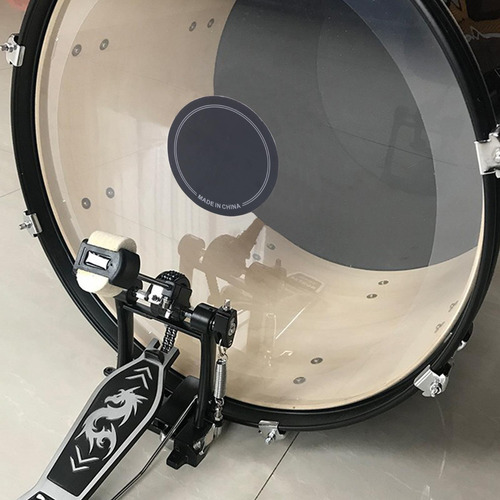 Parche De Tambor De Bajo, Almohadilla De Pedal Único Negro