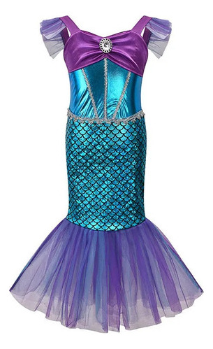 Disfraz De Princesa De Sirena Para Niña  Vestido De Ariel  D