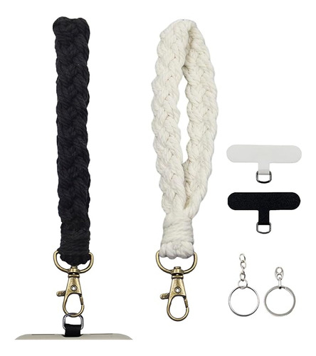 Correa De Muñeca Para Telefono Llavero De Macrame Pulsera Pa