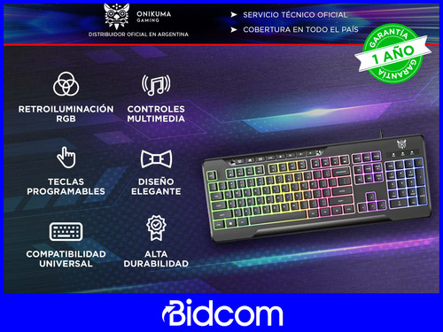 Teclado Gamer Onikuma Retroiluminado Rgb A Prueba De Agua