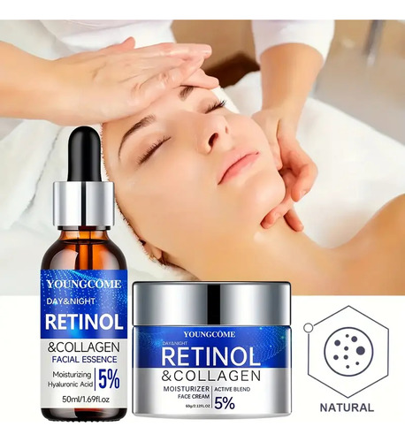 Kit Anti-arrugas Retinol Colágeno Serum 50 Ml + Crema 60 Ml