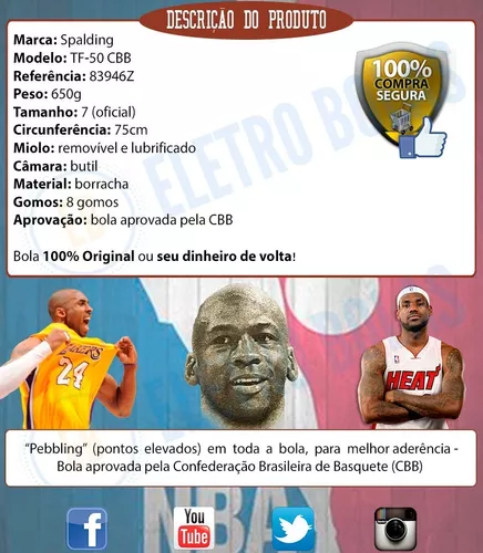 Bola de Basquete Spalding TF-50 CBB - EsporteLegal