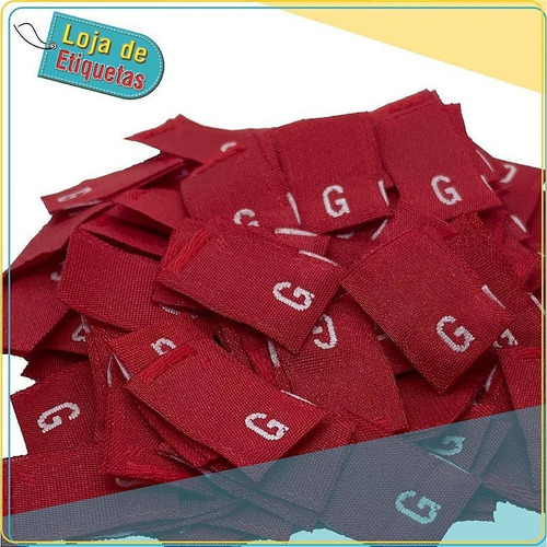 Etiqueta Bordada Manequim - Vermelho (100pçs)