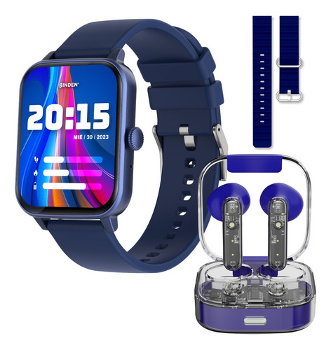 Smartwatch Binden Kulest Kit + Audífonos Pp Azul Azul