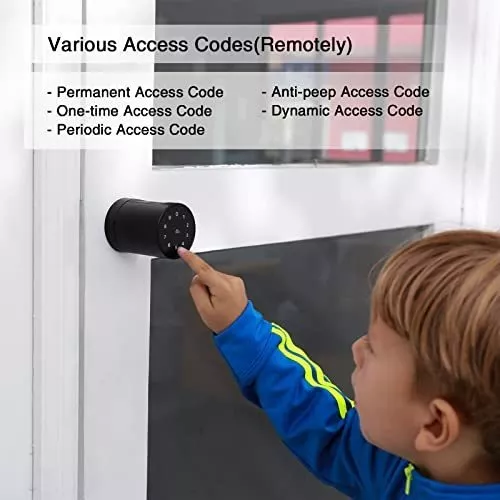 Cerradura de puerta inteligente con huella digital, NFC, aplicación,  código, llaves de respaldo, elegante perilla de puerta Bluetooth (negro,  huella